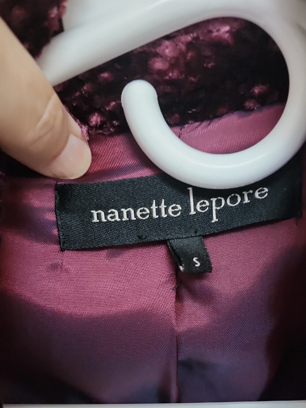Nanette Lepore Size Small Plush Velvet Style Jacket - Wine Purple Size Small - Picture 2 of 12